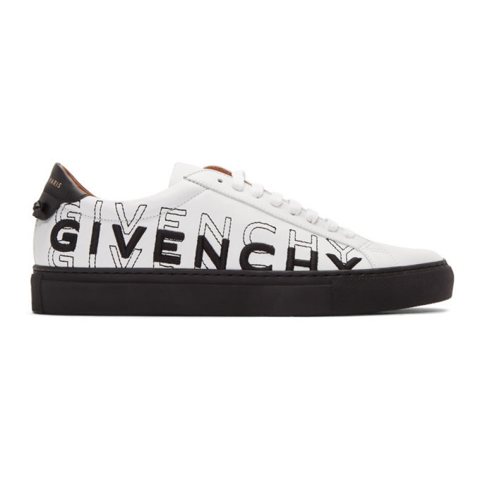 Photo: Givenchy White and Black Embroidered Urban Street Sneakers