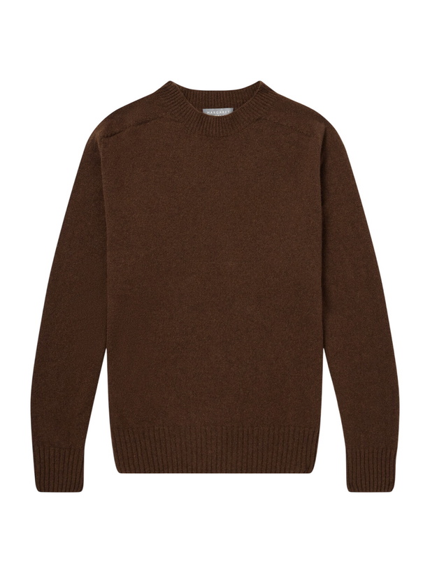 Photo: Margaret Howell - Seamless Merino Wool and Cashmere-Blend Sweater - Brown