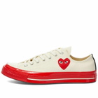 Comme des Garçons Play Men's x Converse Chuck Taylor Red Sole Low Sneakers in Off White
