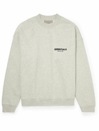 FEAR OF GOD ESSENTIALS - Logo-Flocked Cotton-Blend Jersey Sweatshirt - Gray