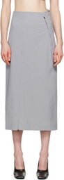 JOHANNA PARV Gray Speed Midi Skirt