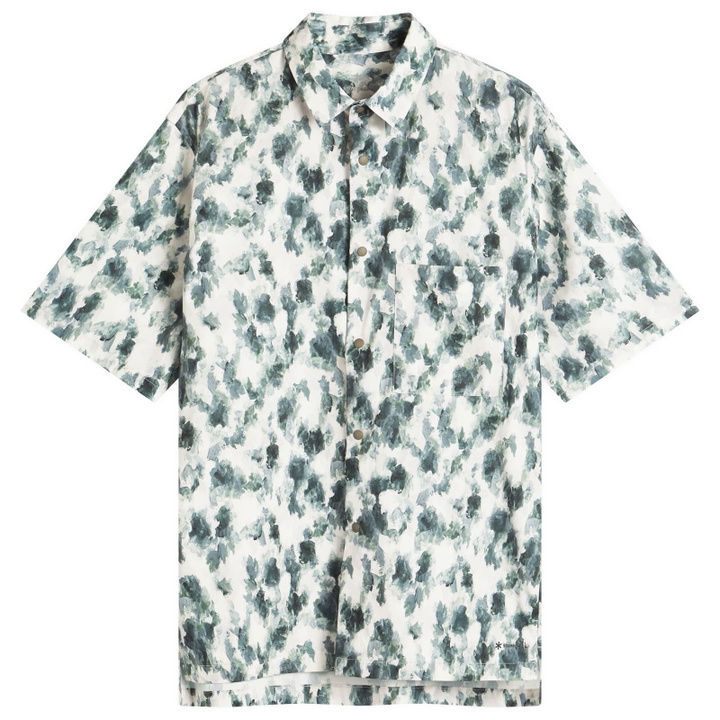 Photo: Snow Peak Men's Printed Breathable Quick Dry Shirt in Grey Print