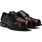 Stefan Cooke Black Slashed Square Toe Derbys