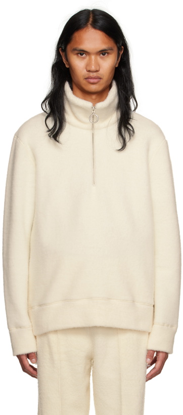 Photo: AMI Paris Off-White Half-Zip Sweater