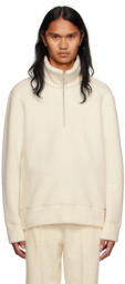 AMI Paris Off-White Half-Zip Sweater