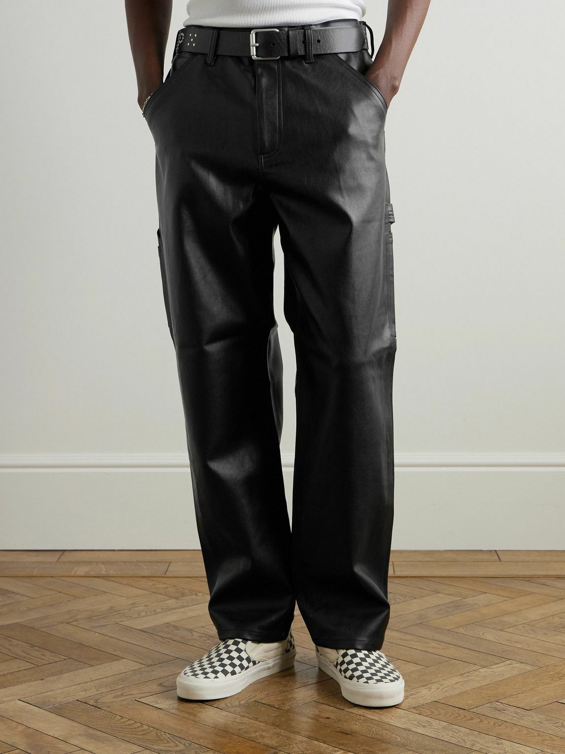 Carhartt WIP - Single-Knee Straight-Leg Full-Grain Trousers - Black
