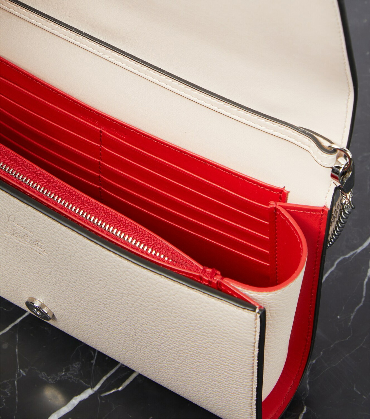 Paloma Embellished Leather Clutch in Red - Christian Louboutin