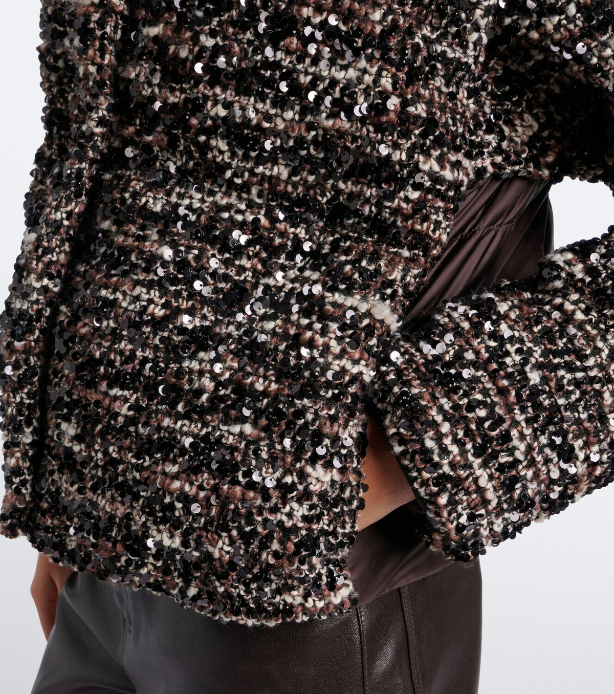 Moncler Poetique sequined bouclé down jacket