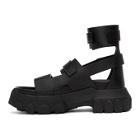 Rick Owens Black Ankle Strap Tractor Sandals