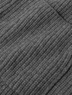 Boglioli - Shawl-Collar Ribbed Wool and Cashmere-Blend Cardigan - Gray