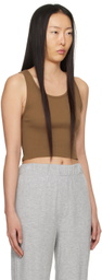 ÉTERNE Brown Cropped Tank Top