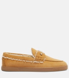 Christian Louboutin Chambeliboat shearling-trimmed suede loafers