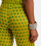 Dries Van Noten Polka-dot silk straight pants