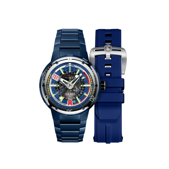 Photo: Nubeo Mariner 9 Blue Dial Mens Watch NB-6090-33