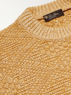 LORO PIANA - Slim-Fit Cable-Knit Silk and Cashmere-Blend Sweater - Yellow