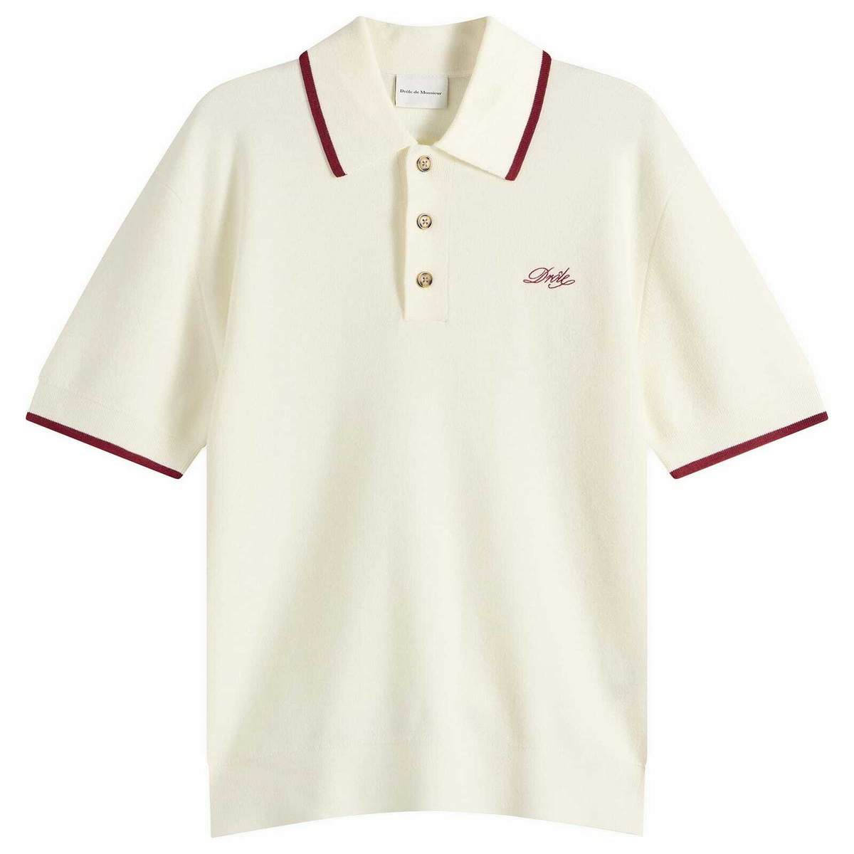 Drôle de Monsieur Men's Drôle Polo in Off White