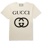 Gucci - Logo-Print Cotton-Jersey T-Shirt - Neutrals