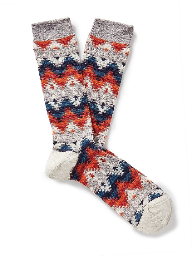 Photo: Anonymous ism - Intarsia Cotton-Blend Socks