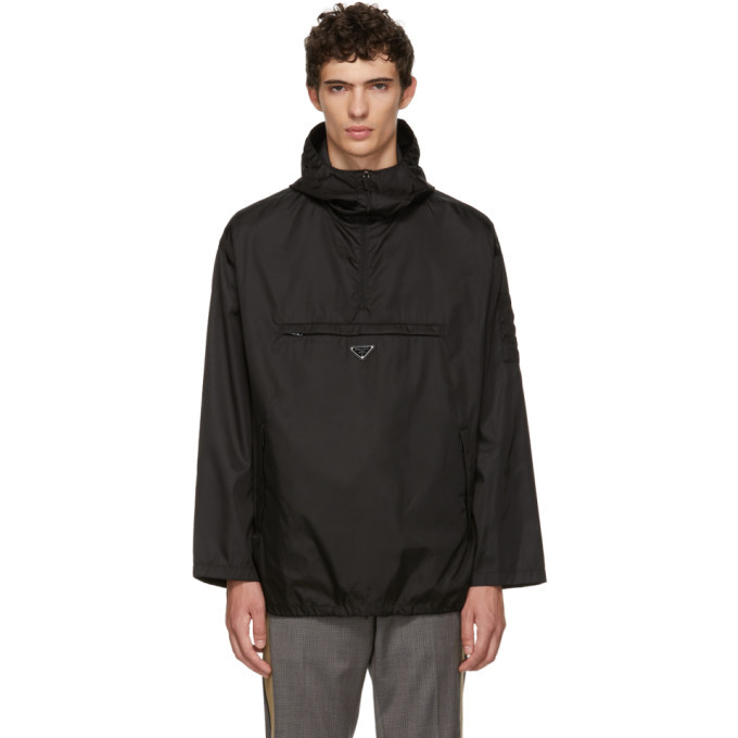 Prada Black Half-Zip Hooded Jacket Prada