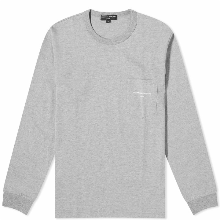 Photo: Comme Des Garçons Homme Men's Long Sleeve Pocket Logo T-Shirt in Top Grey