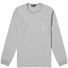 Comme Des Garçons Homme Men's Long Sleeve Pocket Logo T-Shirt in Top Grey