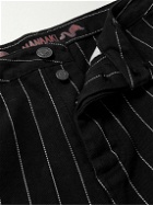 MANAAKI - Rangi Straight-Leg Pinstriped Jeans - Black