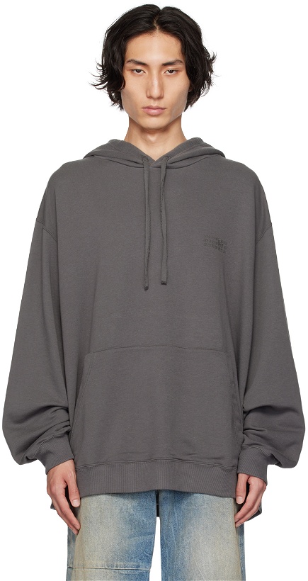 Photo: MM6 Maison Margiela Gray Embroidered Hoodie