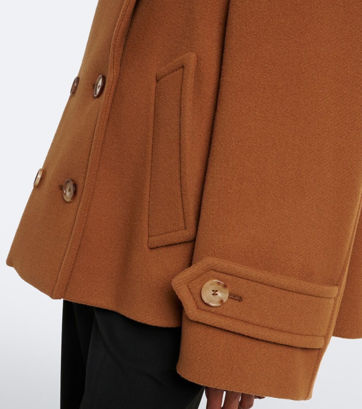 Chloé Double-breasted oversized wool-blend peacoat