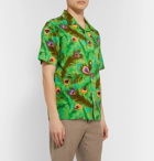 Stüssy - Camp-Collar Printed Brushed-Cotton Shirt - Green