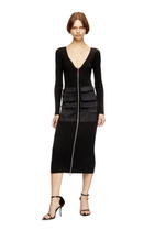 Diesel Ribbed midi dress with cargo pockets - Dresses Womens in Black