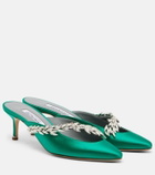 Balenciaga x Manolo Blahnik embellished satin mules