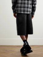 Off-White - Wide-Leg Zip-Detailed Denim Shorts - Black