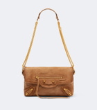Balenciaga Le City suede shoulder bag