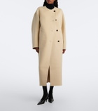Róhe Fringed caped alpaca and wool coat