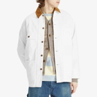 BEAMS Men's Denim Loose Coverall Jacket in White