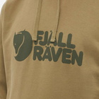 Fjällräven Men's Logo Hoody in Light Olive