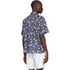 Norse Projects Navy Lawn Print Carsten Short Sleeve Shirt