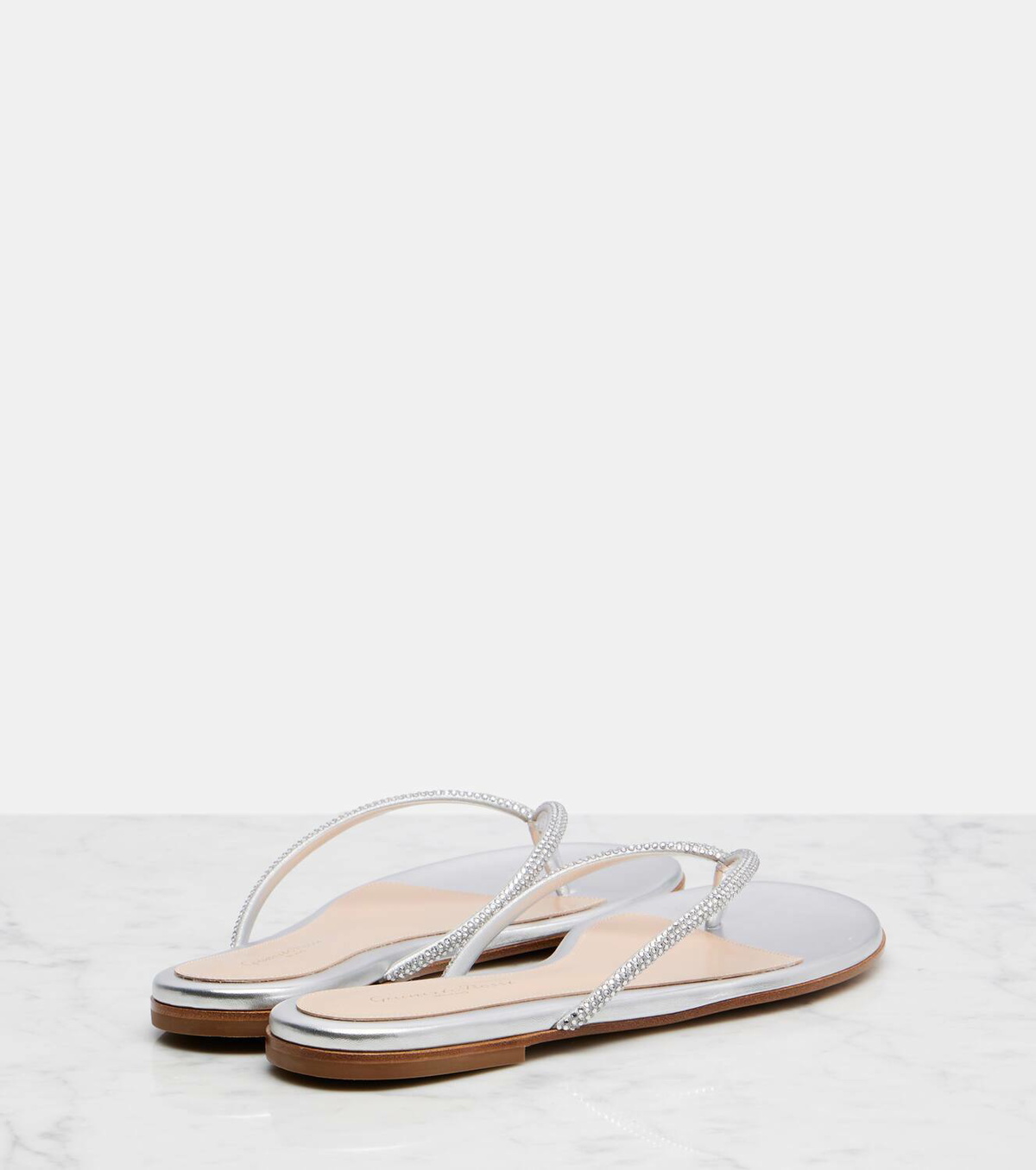 Gianvito Rossi India metallic leather thong sandals