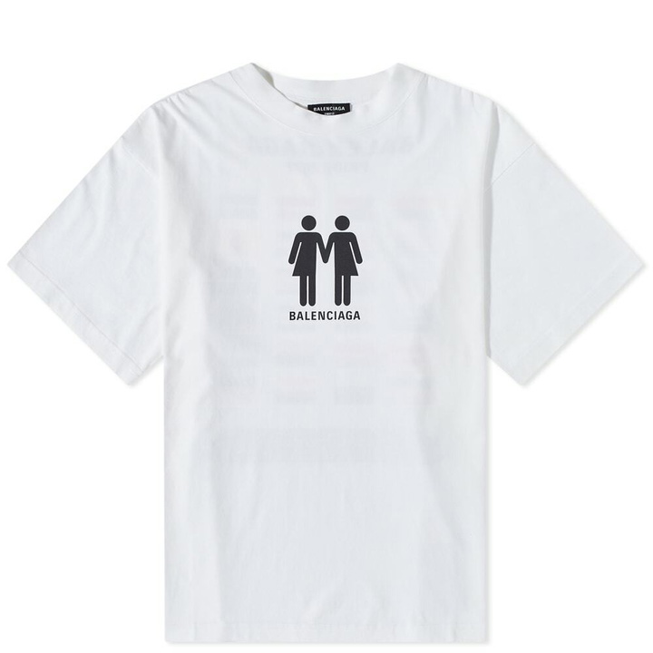 Photo: Balenciaga Men's Pride Oversized T-Shirt in White/Black