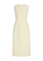 Simone Rocha Bustle Contour Floral Cotton-blend Midi Dress Green