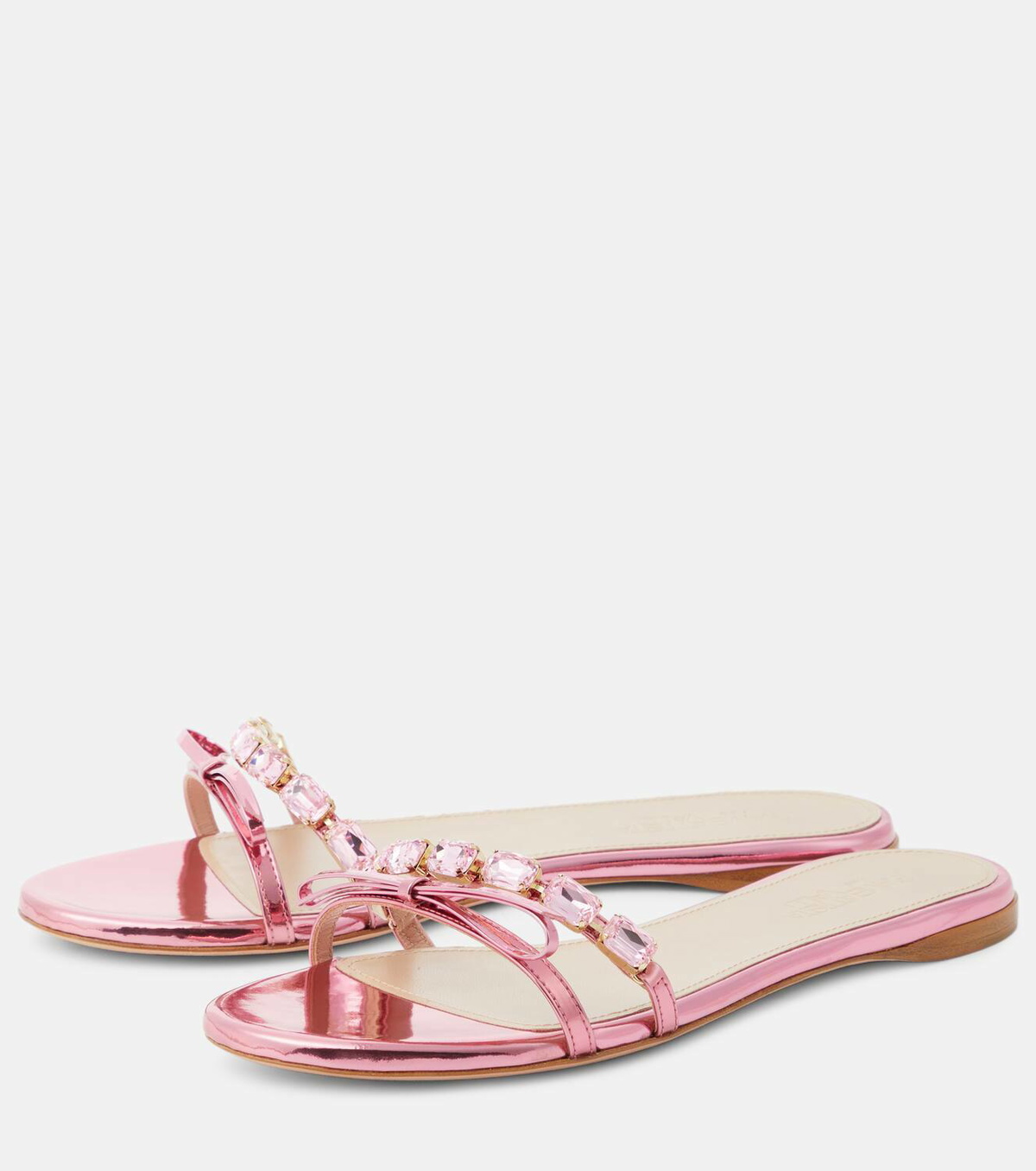 Giambattista Valli Embellished mirrored leather sandals