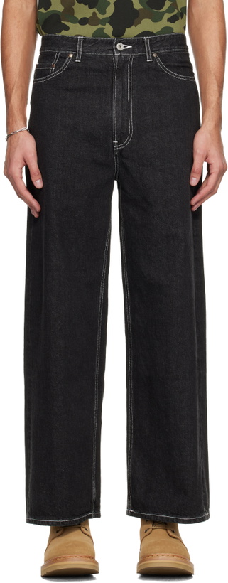 Photo: BAPE Black Champion Logo 12 oz Jeans