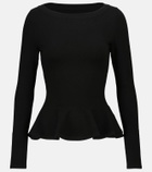 Alaïa Peplum wool-blend sweater
