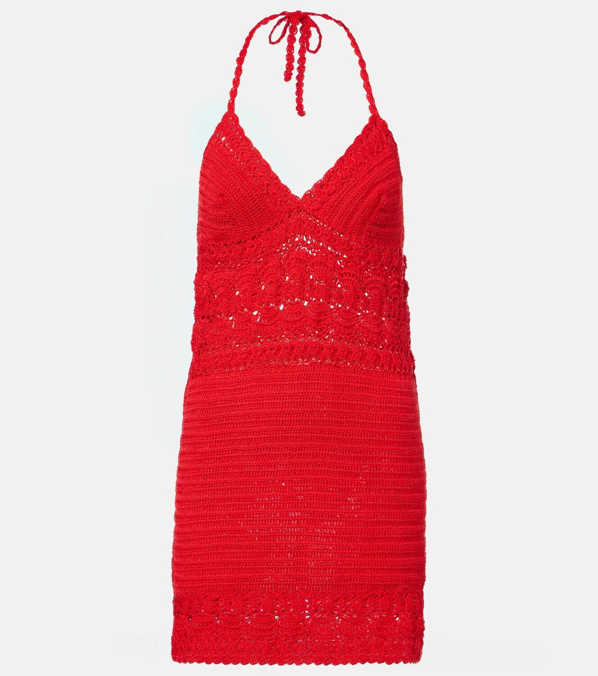 Anna Kosturova Filigree crochet cotton minidress
