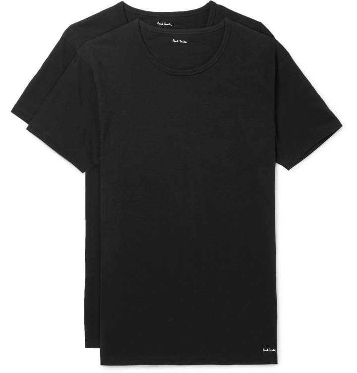 Photo: Paul Smith - Two-Pack Slim-Fit Cotton-Jersey T-Shirts - Black