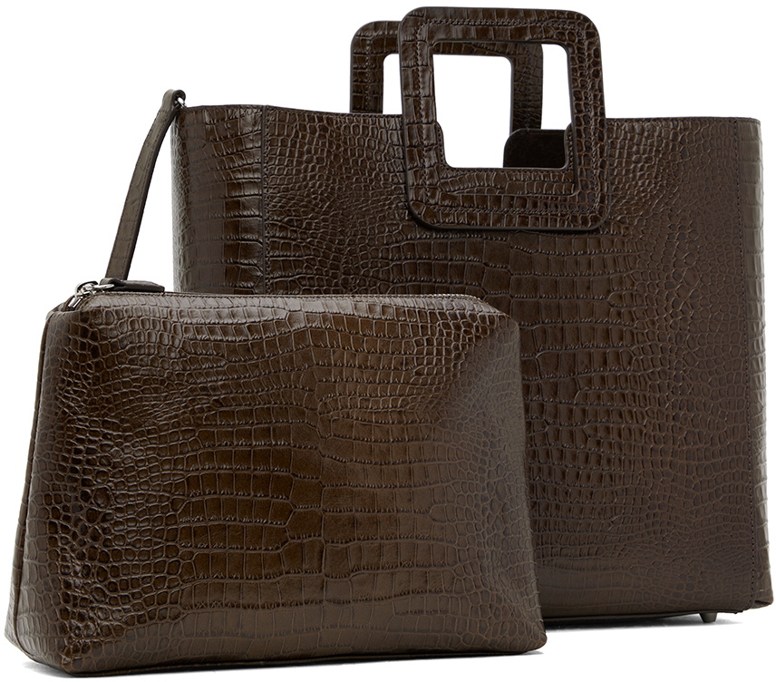 Staud Brown Wood Shoulder Bag