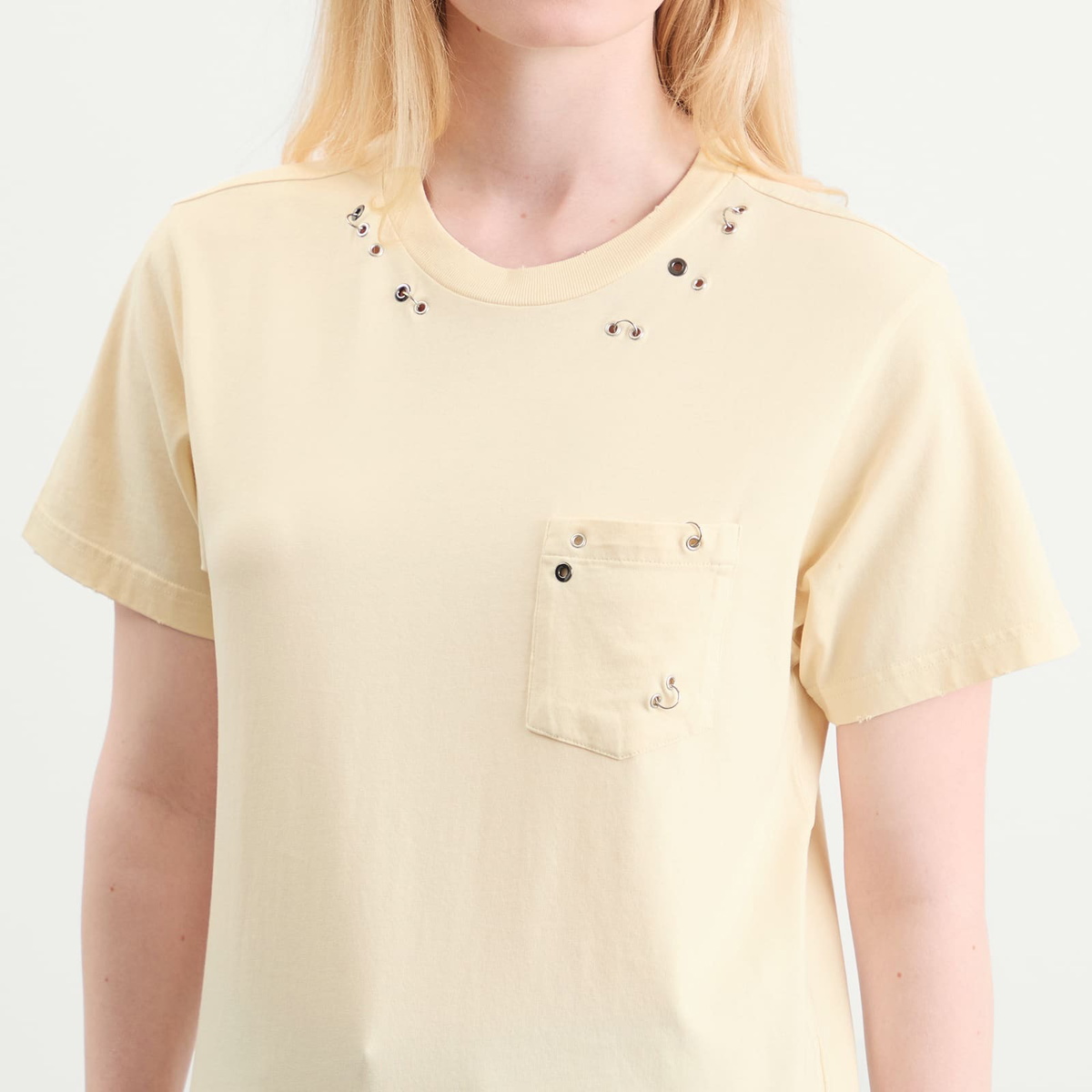 Isabel Marant Women's Yazrane Pierced T-Shirt in Ecru