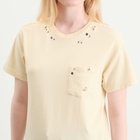 Isabel Marant Women's Yazrane Pierced T-Shirt in Ecru