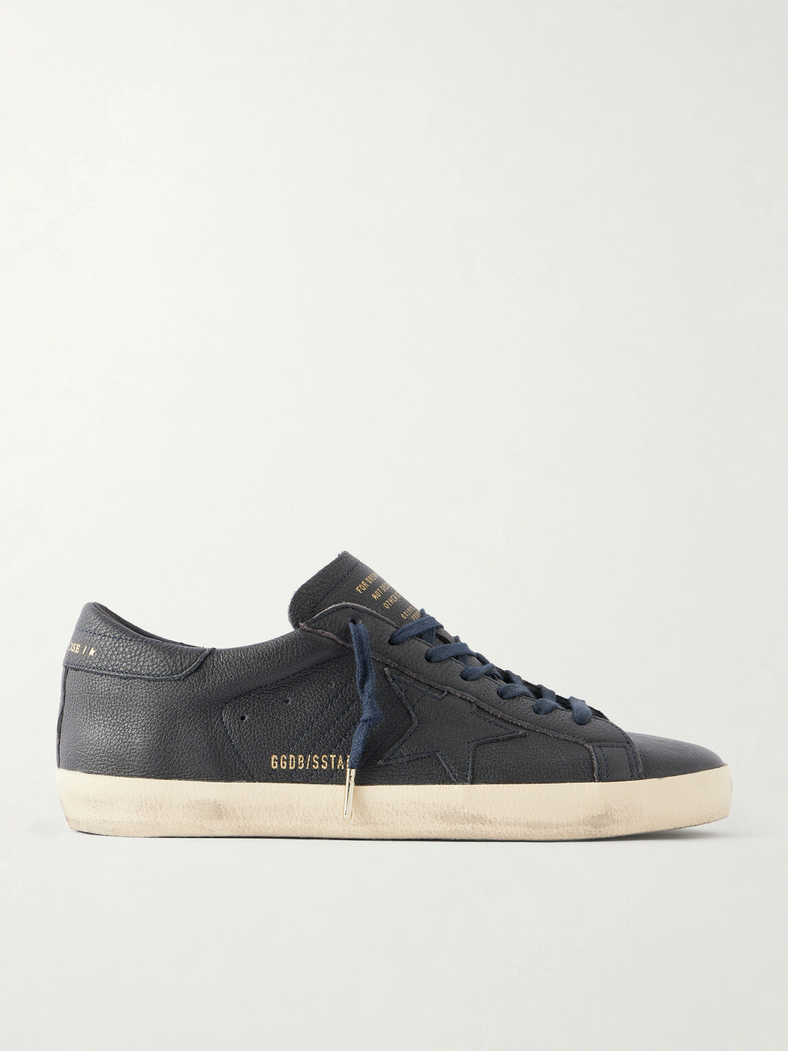 Golden Goose - Super-Star Distressed Full-Grain Leather Sneakers - Blue