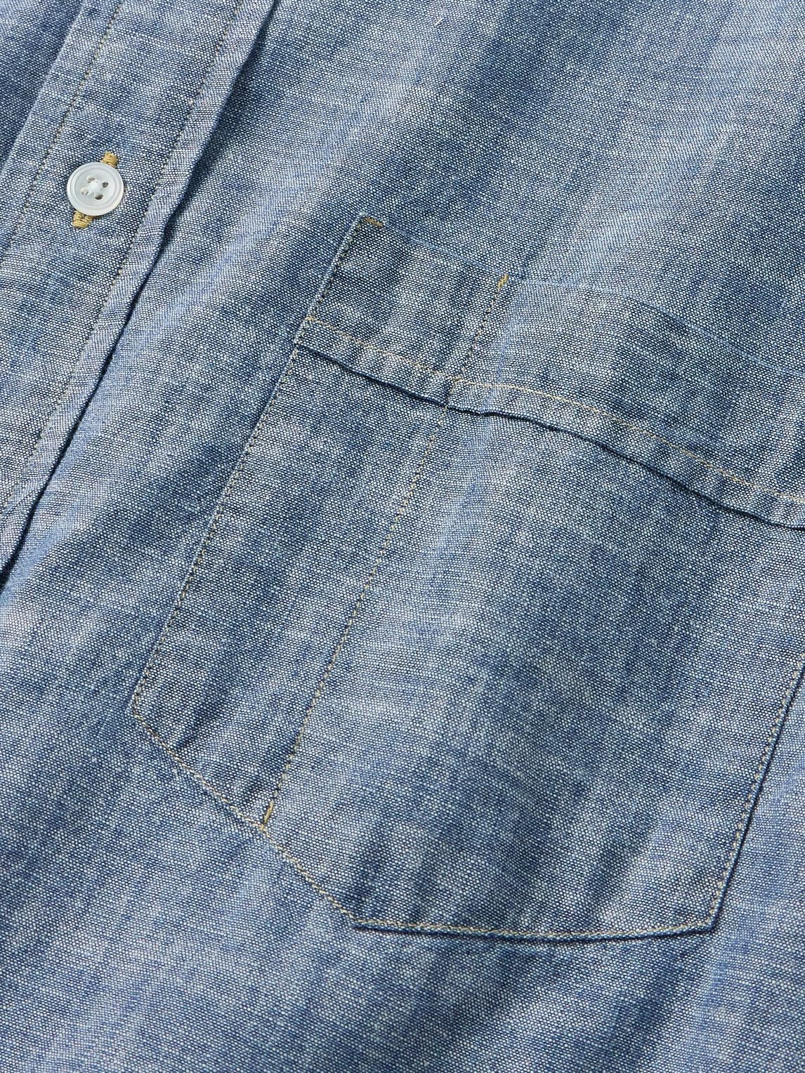 Kingsman - Button-Down Collar Cotton-Chambray Shirt - Blue